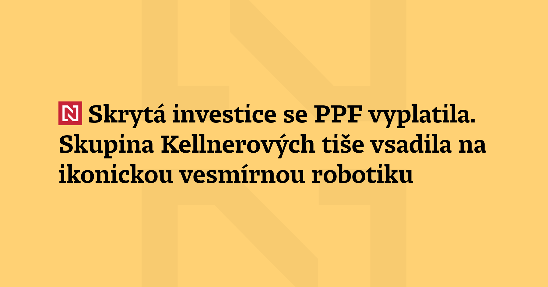 Skupina PPF drží podle zjištění Deníku N akcie významné kanadské firmy,...