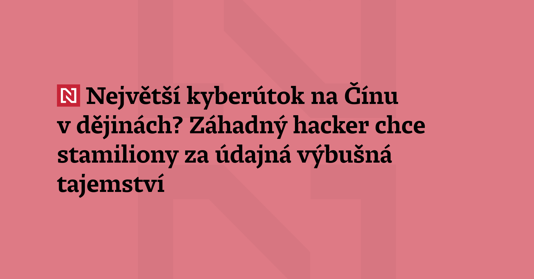 Hacker „FlamingChina“ tvrdí, že z čínského superpočítače ukradl obří soubor vojenských...