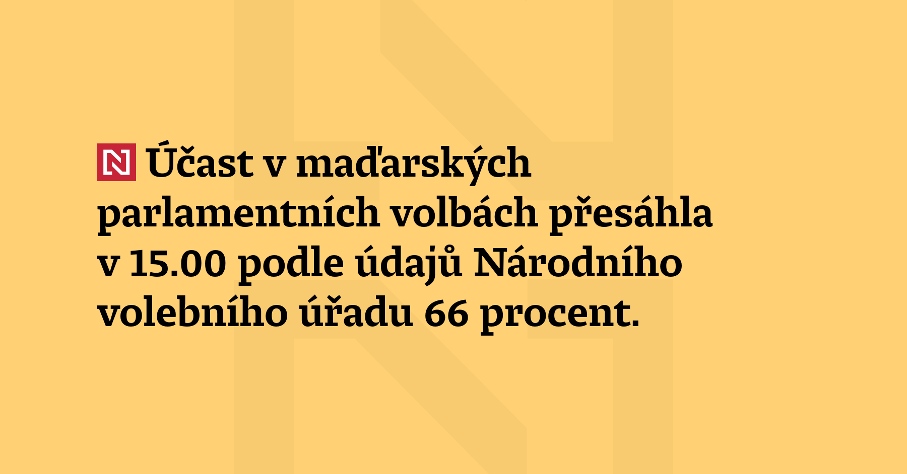 Účast v maďarských parlamentních volbách přesáhla v 15.00 podle údajů...
