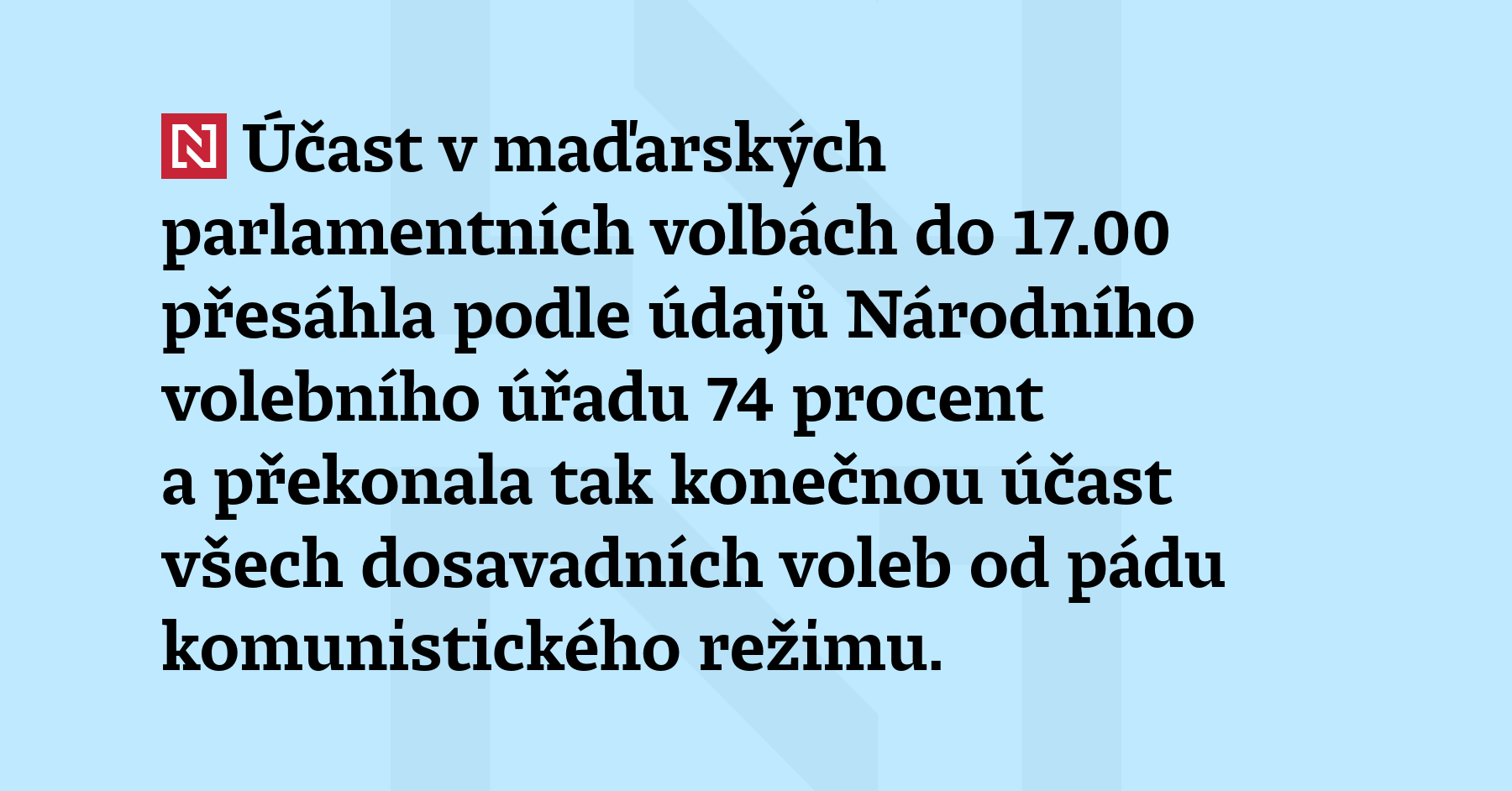 Účast v maďarských parlamentních volbách do 17.00 přesáhla podle údajů...