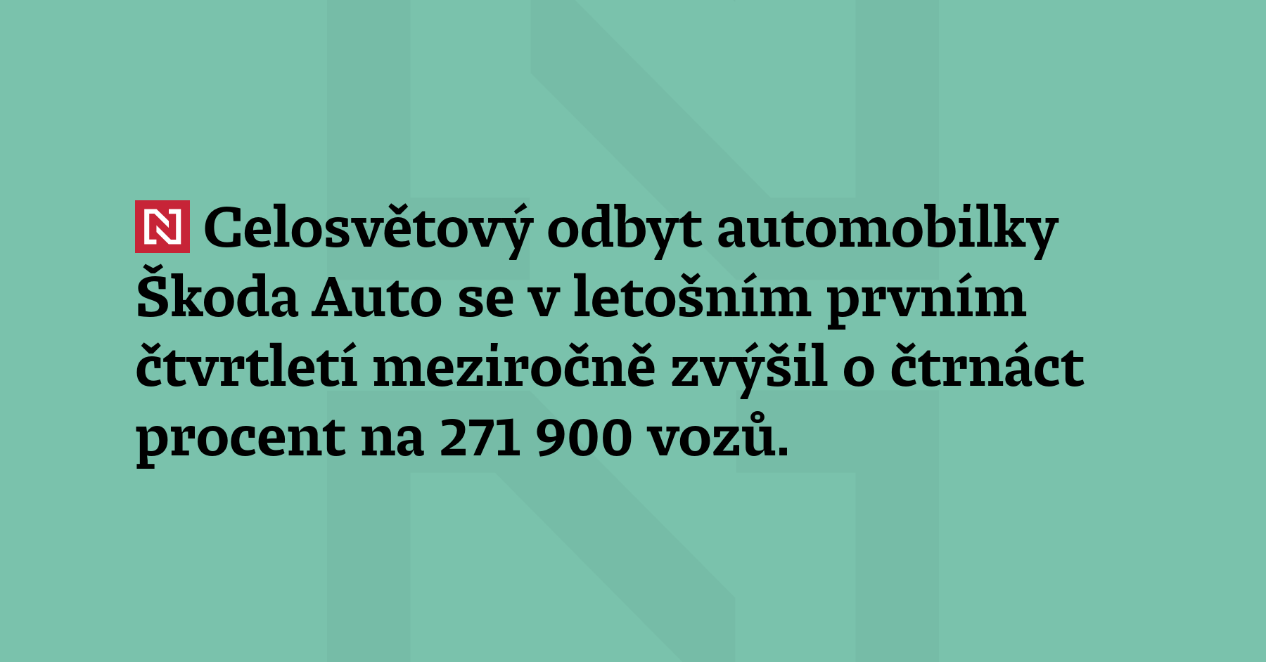 Celosvětový odbyt automobilky Škoda Auto se v letošním prvním čtvrtletí meziročně...