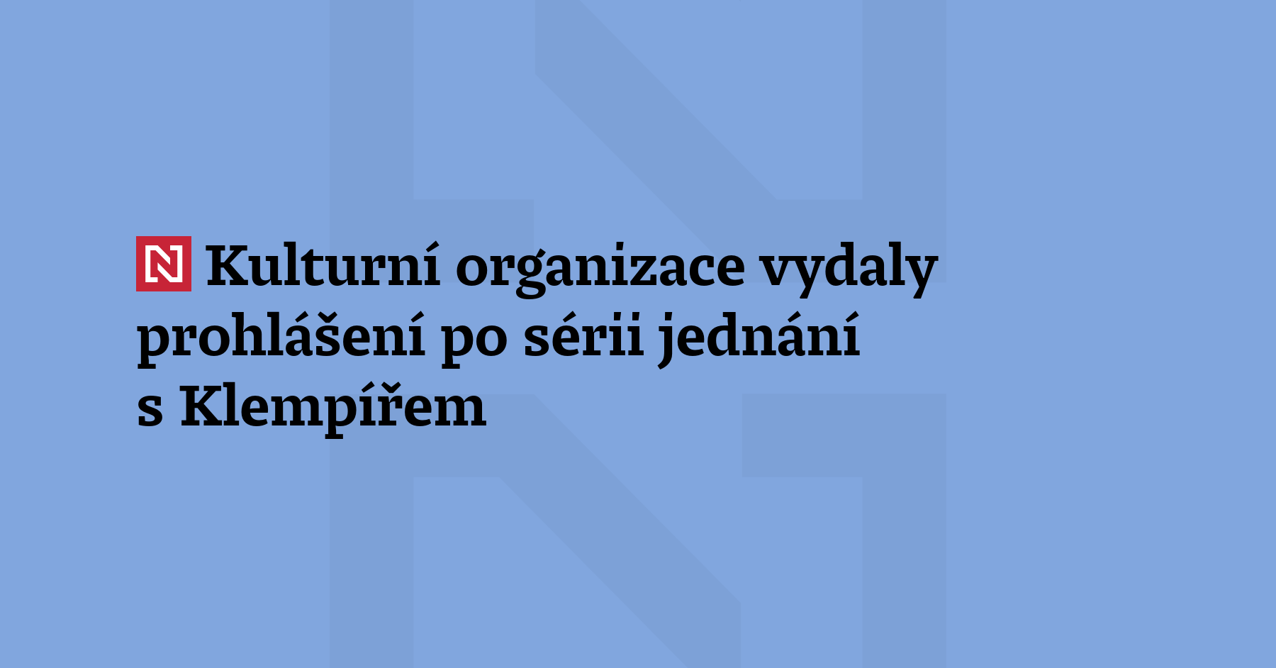 Kulturní a kreativní federace sdílela dnes médiím Prohlášení kulturních organizací po...