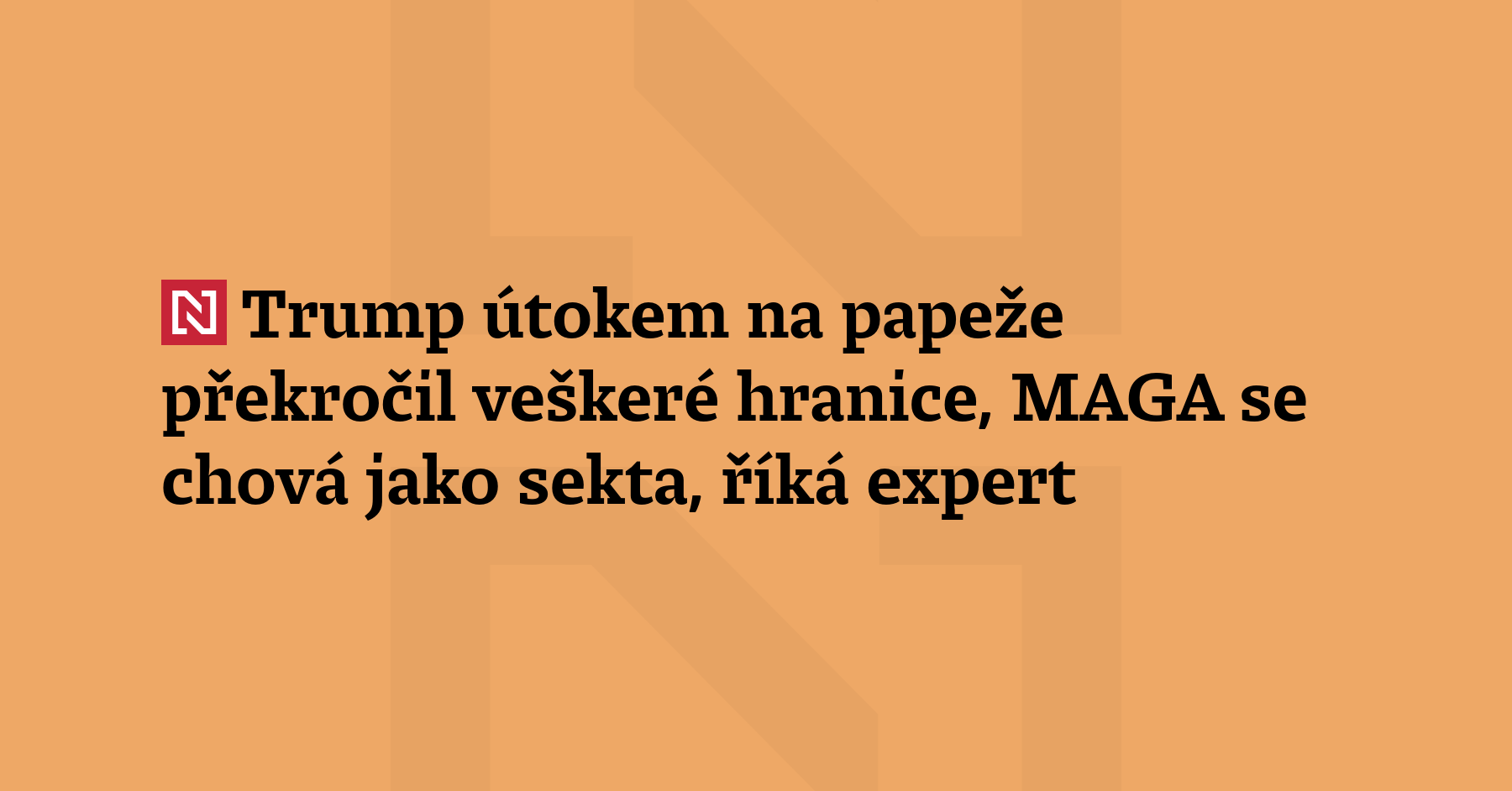 Trumpův výpad proti papeži Lvu XIV. je podle politologa Mariána Sekeráka...
