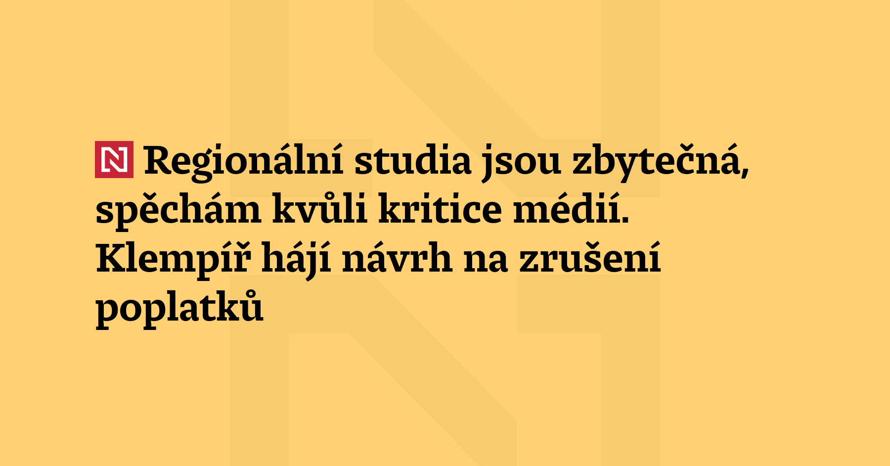 Ministr kultury Oto Klempíř se den po představení návrhu na...