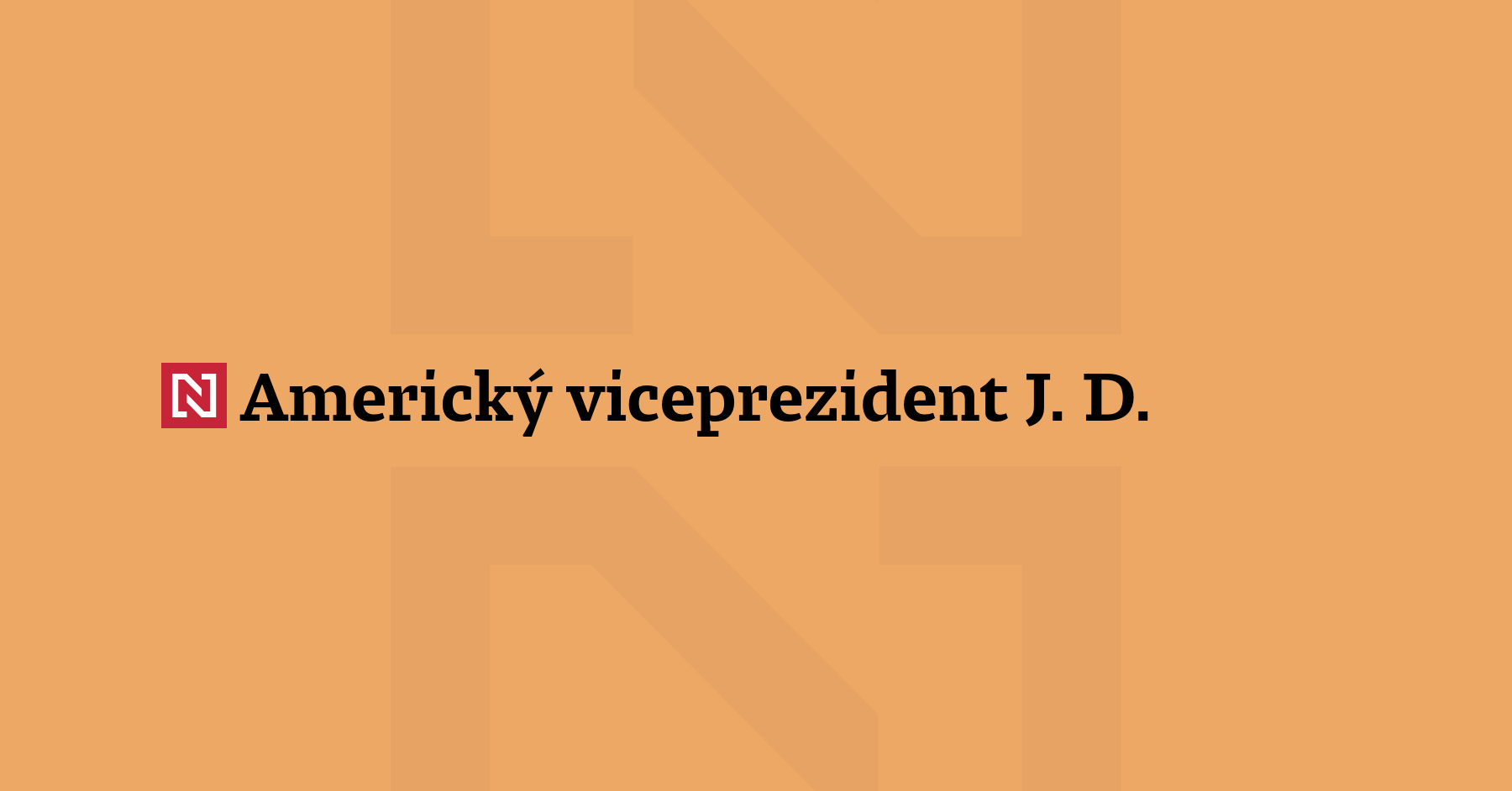 Americký viceprezident J. D. Vance nepovede delegaci USA na nových...