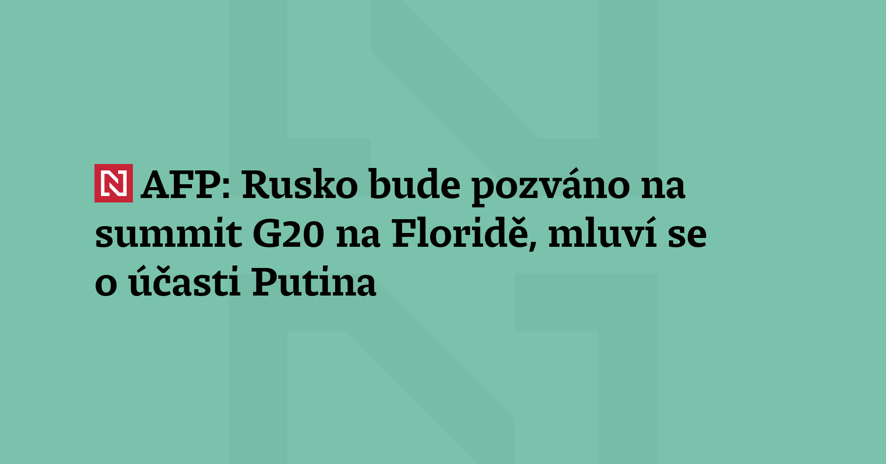 Rusko obdrží pozvánku na summit zemí G20, který se bude...