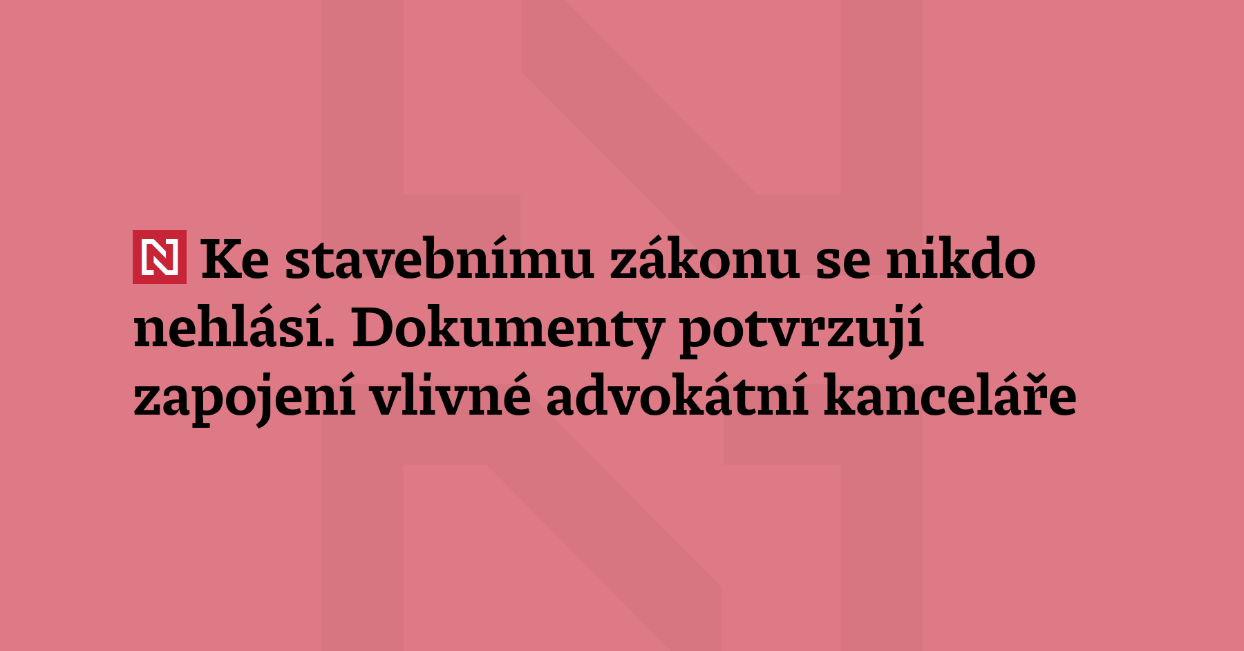 Kolem autorství stavebního zákona kolují spekulace a nikdo se k němu otevřeně...