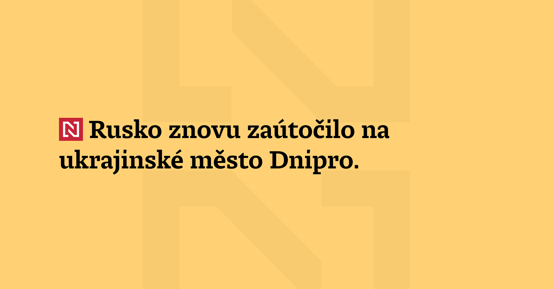Rusko znovu zaútočilo na ukrajinské město Dnipro. Během útoku byl...