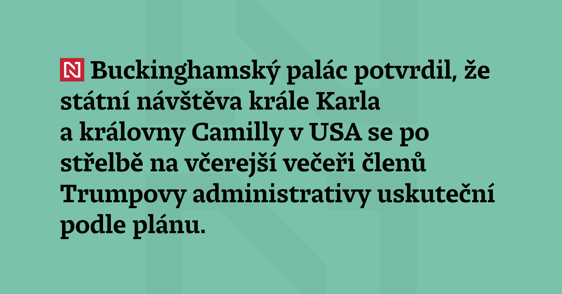 Buckinghamský palác potvrdil, že státní návštěva krále Karla a královny Camilly...