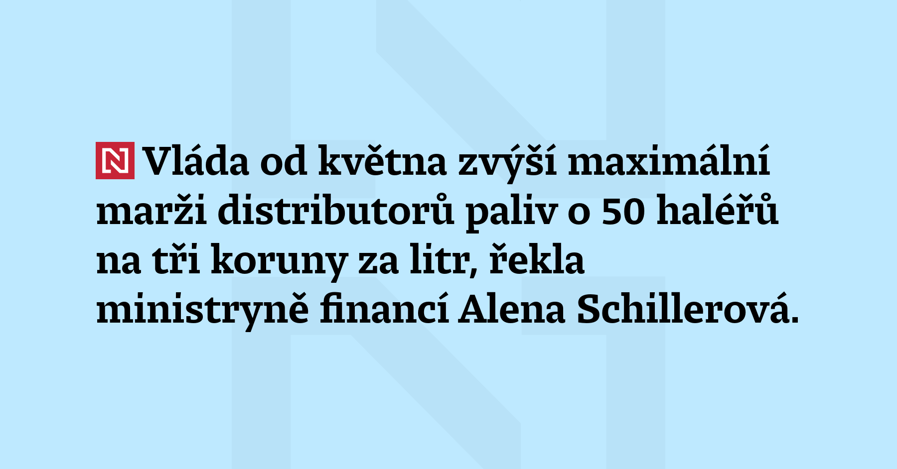 Vláda od května zvýší maximální marži distributorů paliv o 50 haléřů na...