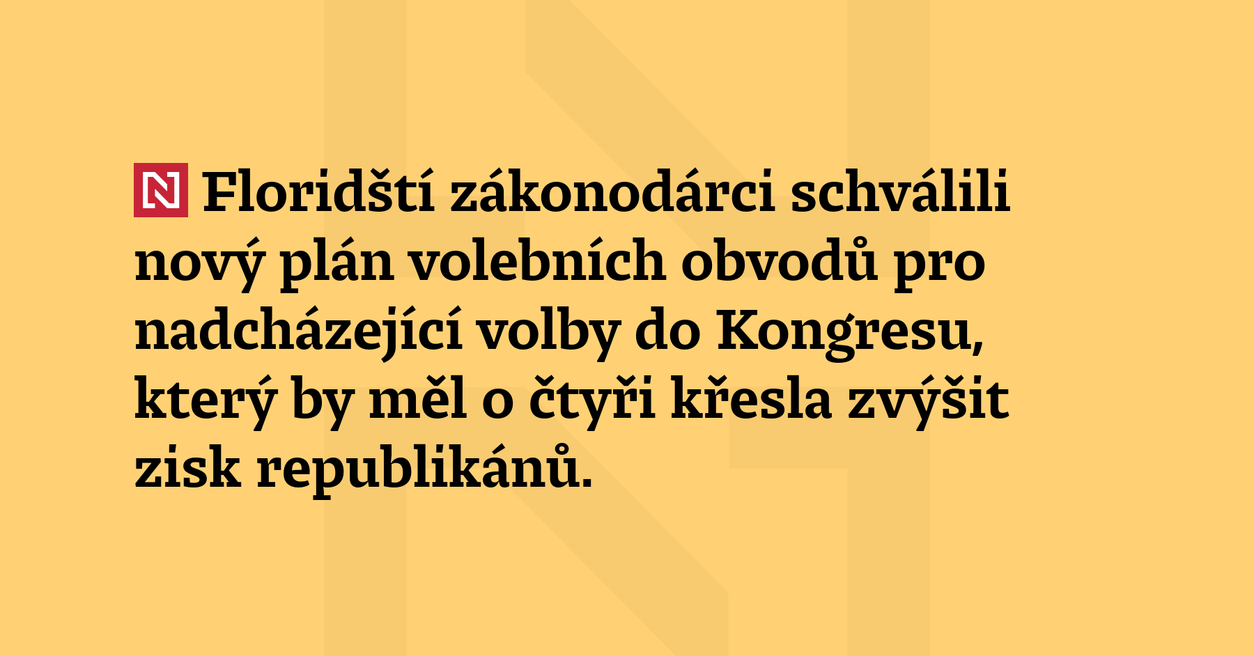 Floridští zákonodárci schválili nový plán volebních obvodů pro nadcházející volby...