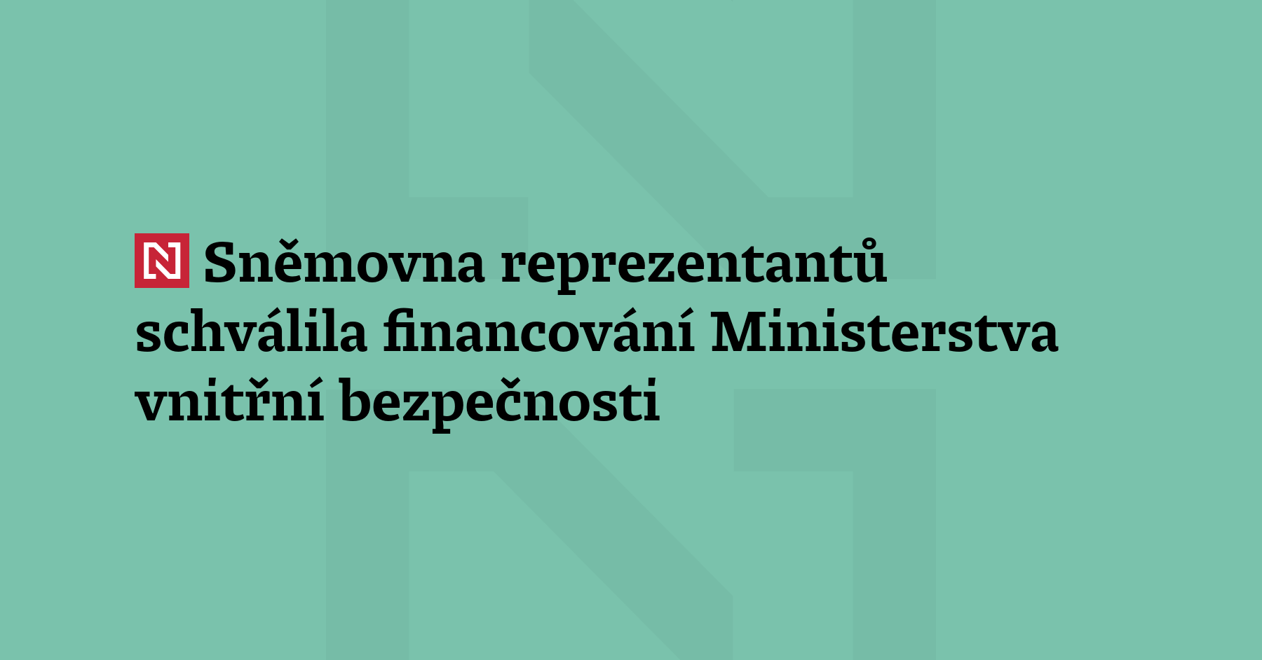 Americká Sněmovna reprezentantů schválila financování většiny úřadů pod Ministerstvem vnitřní...