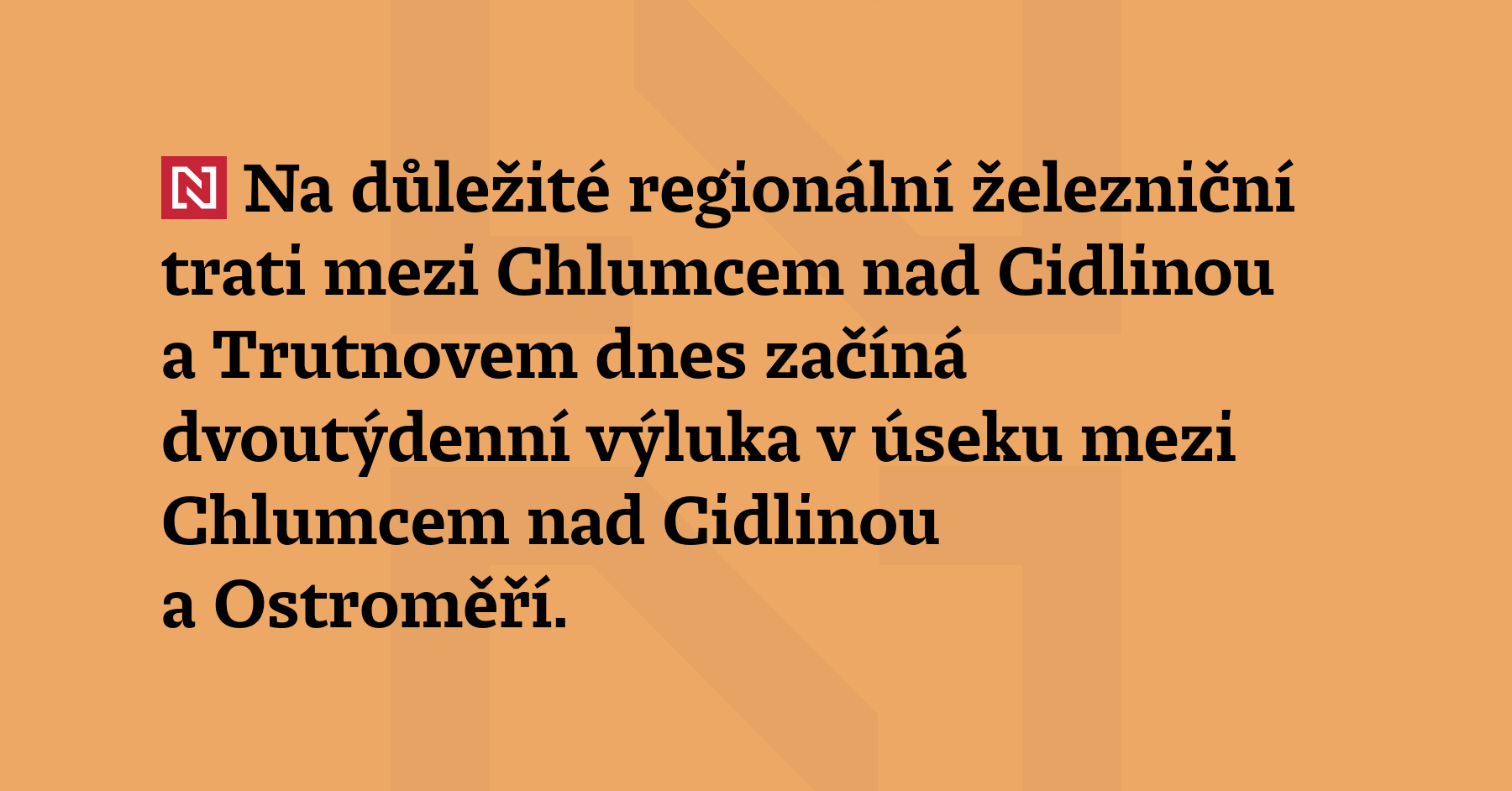 Na důležité regionální železniční trati mezi Chlumcem nad Cidlinou a Trutnovem...