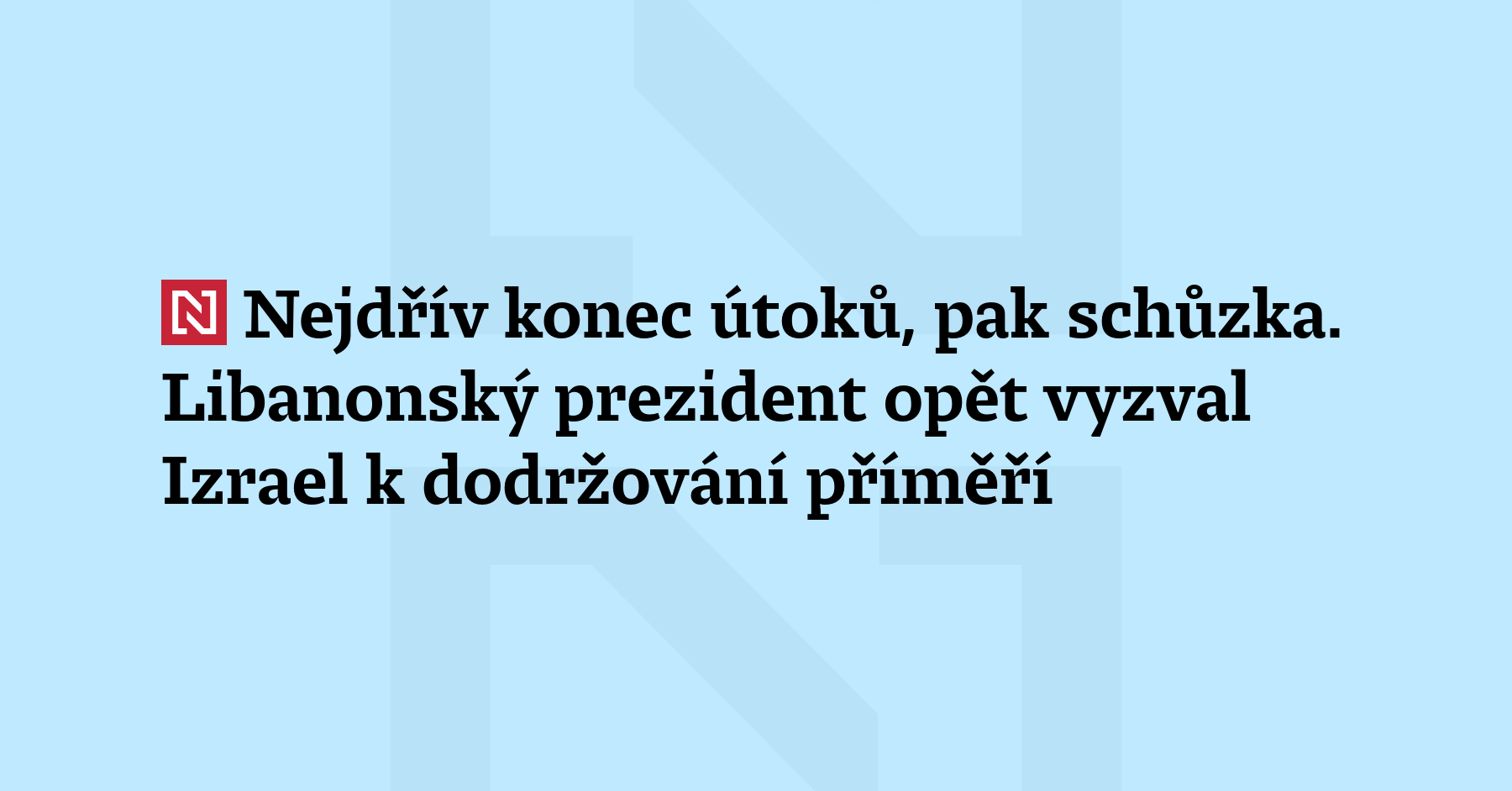 Libanonský prezident Joseph Aún se v prezidentském paláci sešel s velvyslancem USA...