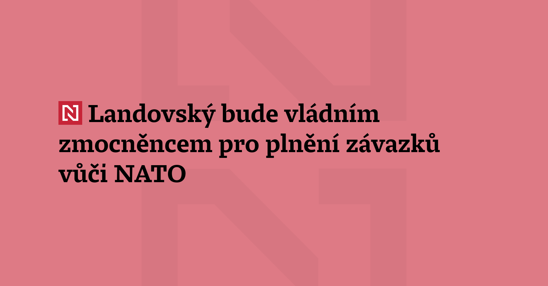 Bývalý velvyslanec České republiky při NATO Jakub Landovský se stane...