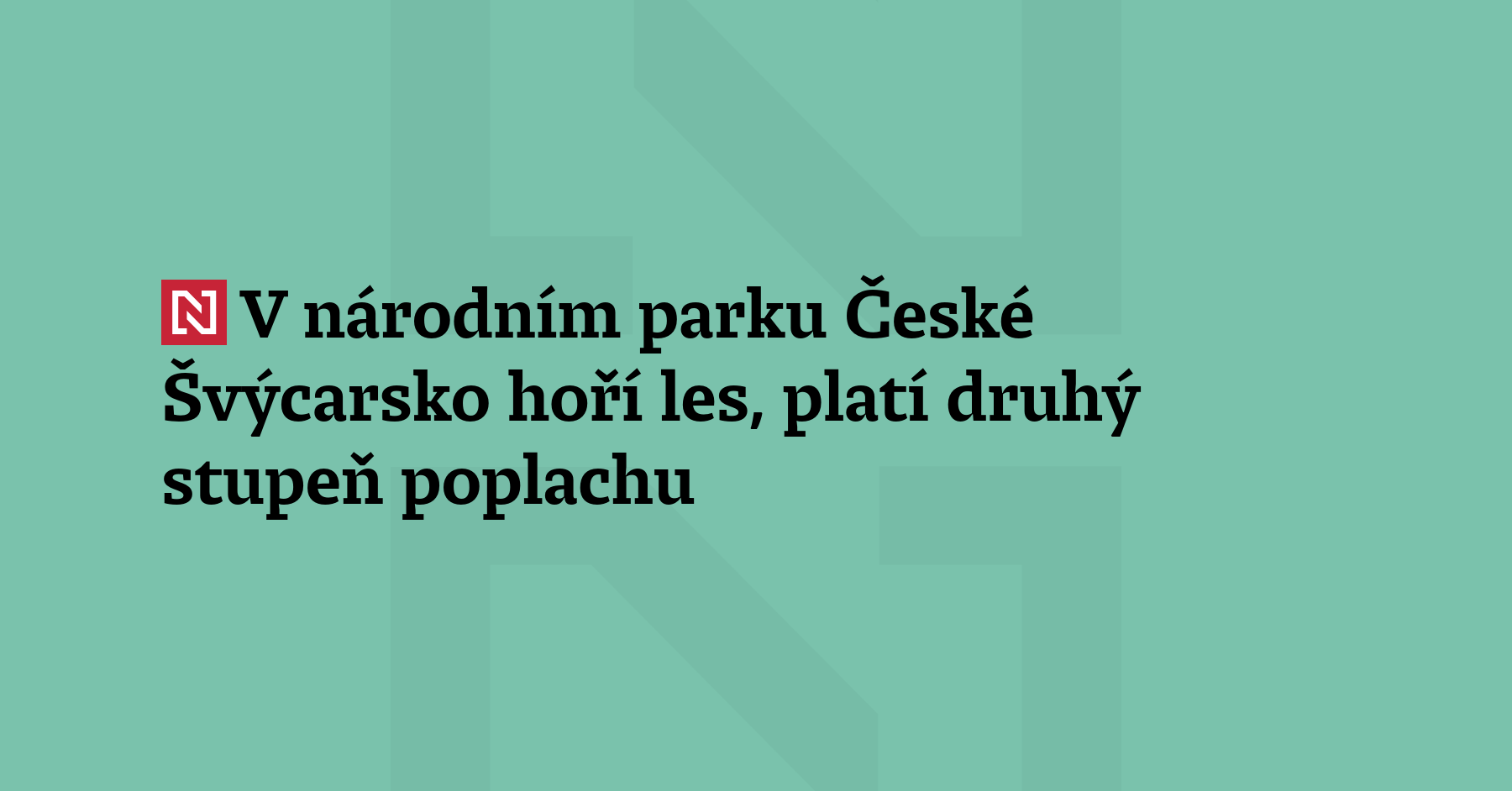 Hasiči zasahují v národním parku České Švýcarsko u požáru lesa. Konkrétně hoří...