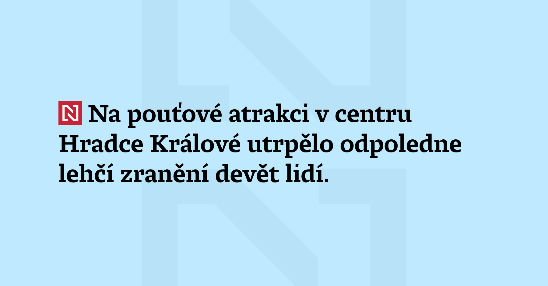 Na pouťové atrakci v centru Hradce Králové utrpělo odpoledne lehčí zranění...