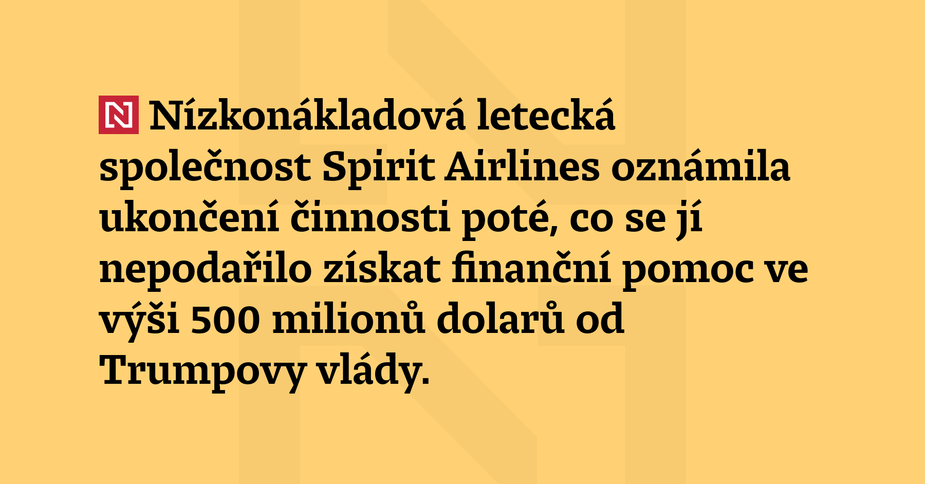 Nízkonákladová letecká společnost Spirit Airlines oznámila ukončení činnosti poté, co...