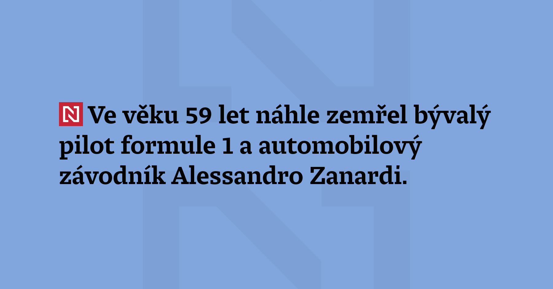 Ve věku 59 let náhle zemřel bývalý pilot formule 1 a automobilový závodník...