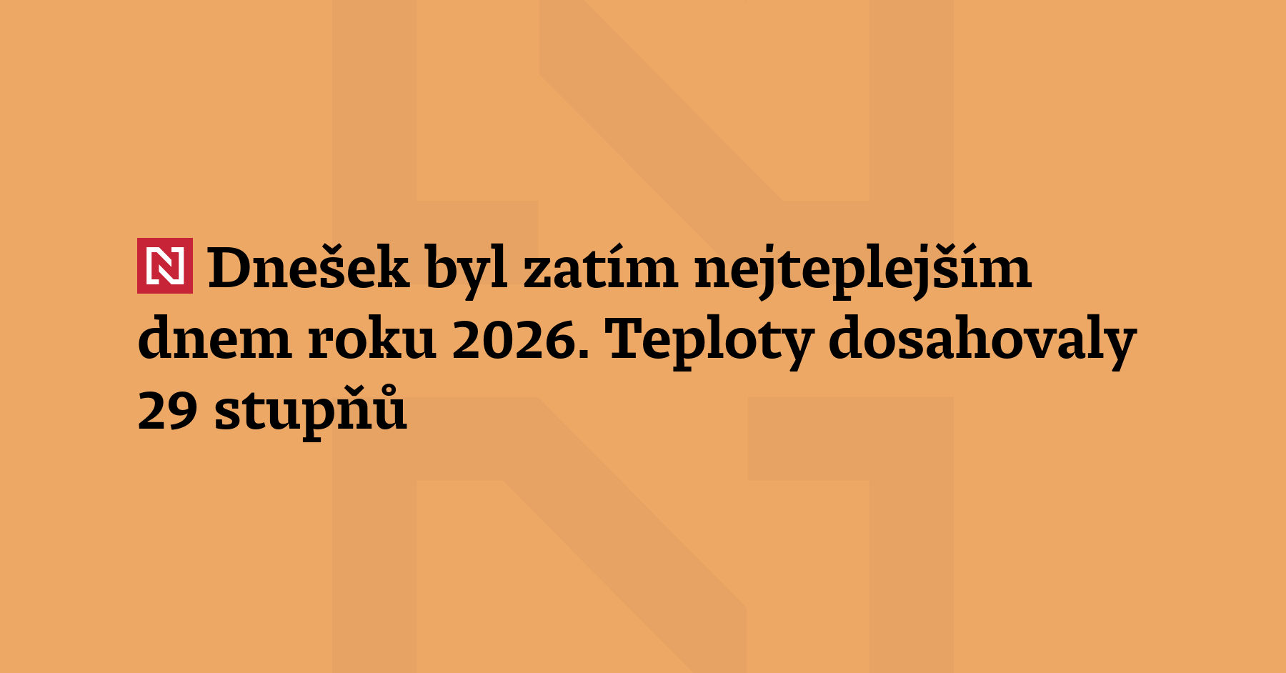 Dnešní den byl zatím nejteplejší v letošním roce. Meteorologové na dvou...