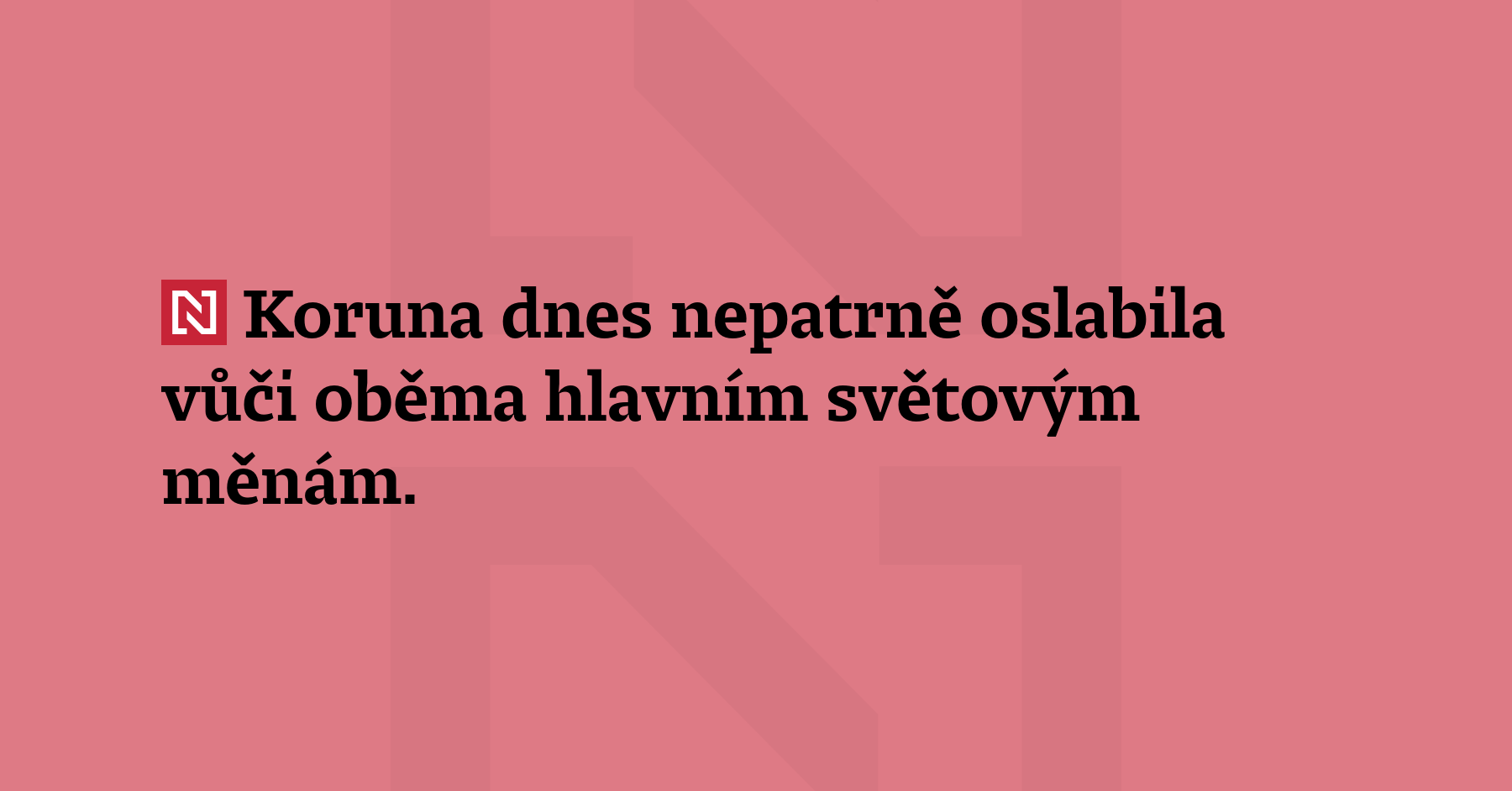 Koruna dnes nepatrně oslabila vůči oběma hlavním světovým měnám. K euru...