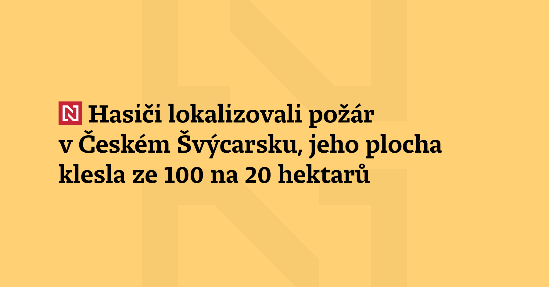Hasičům se dnes večer podařilo lokalizovat požár v národním parku České...