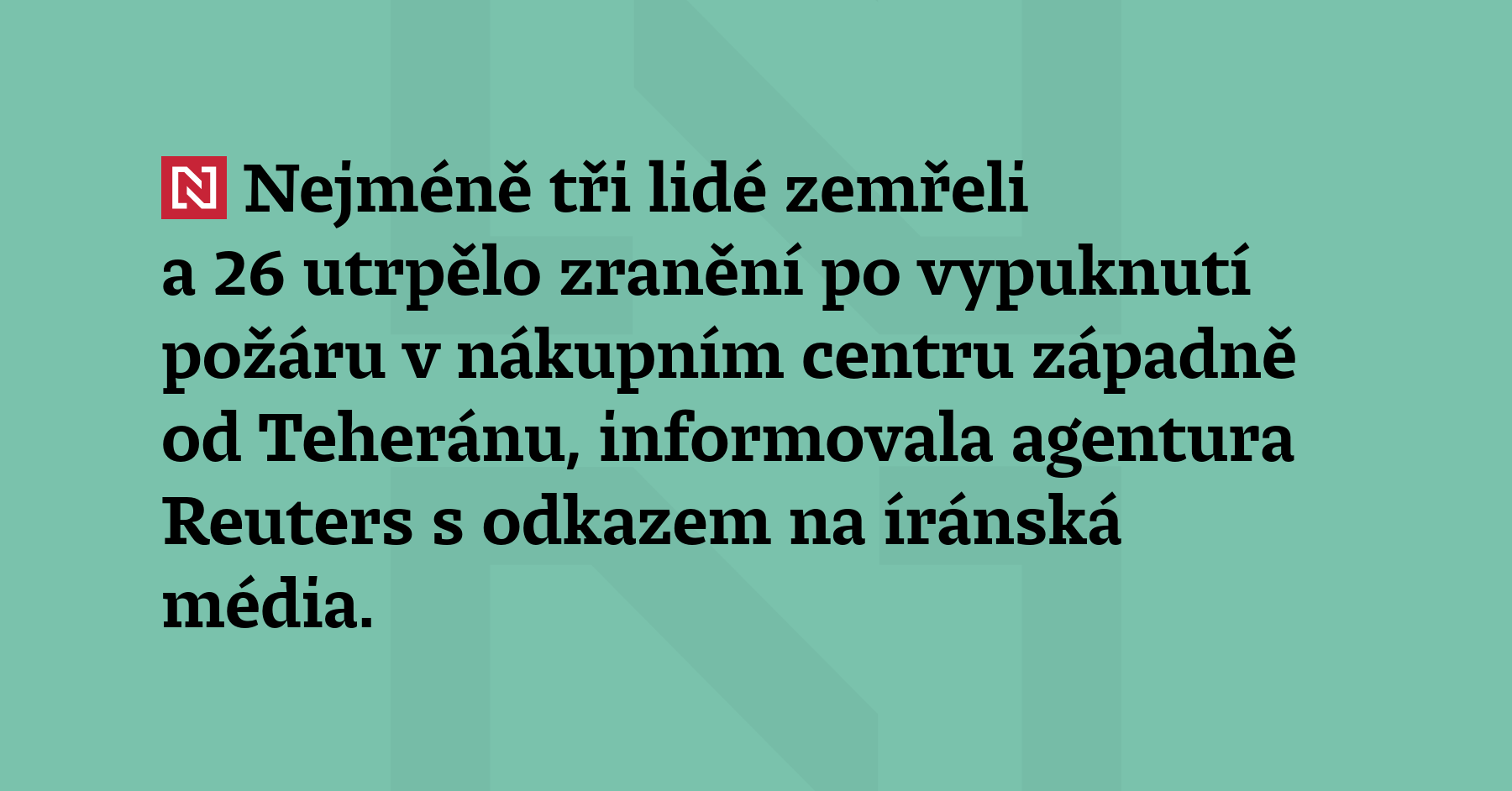 Nejméně tři lidé zemřeli a 26 utrpělo zranění po vypuknutí požáru v nákupním...