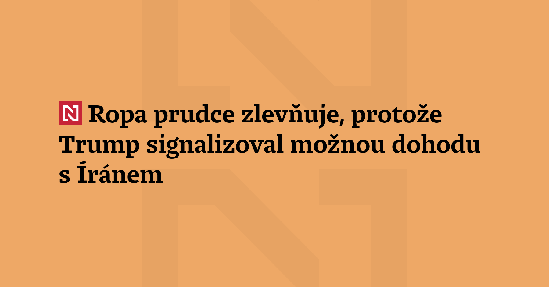 Ceny ropy se prudce snižují poté, co americký prezident Donald...