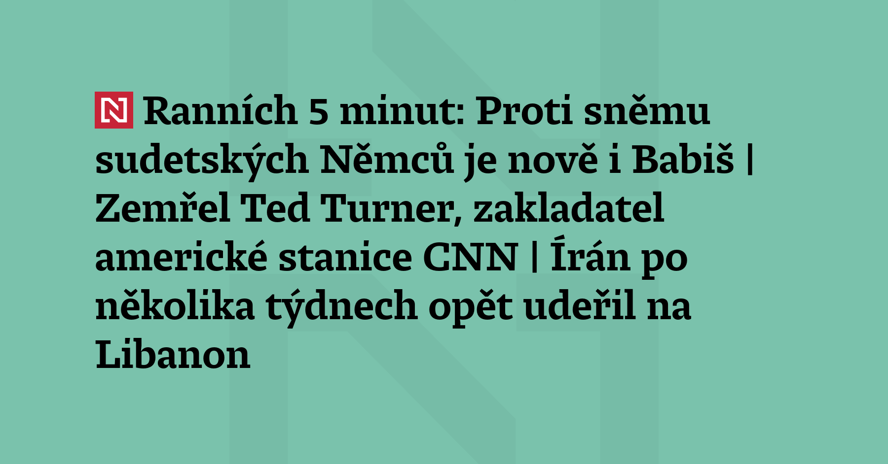 Ranních 5 minut: Proti sněmu sudetských Němců je nově i Babiš |...