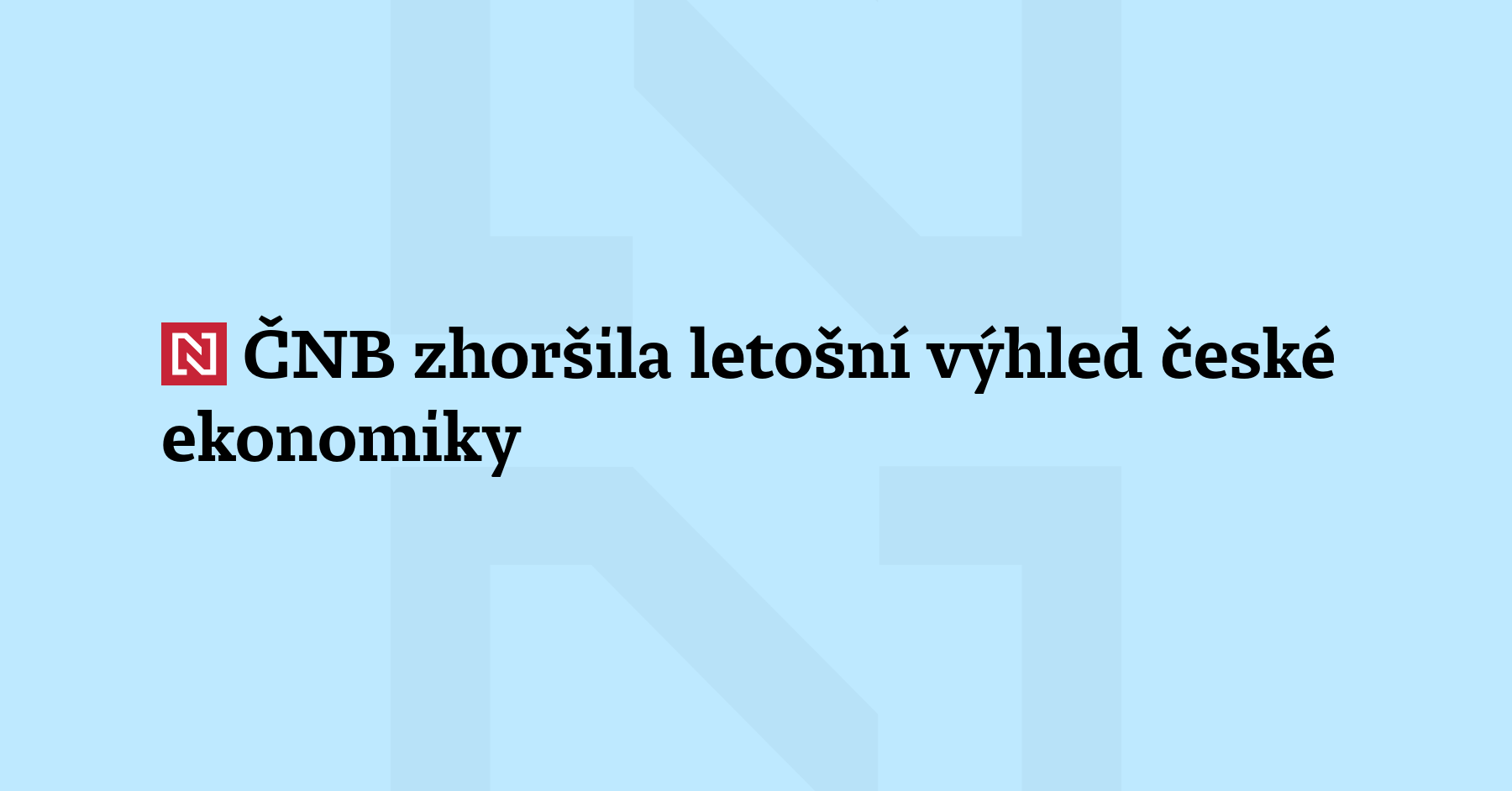 Česká národní banka (ČNB) zhoršila letošní výhled české ekonomiky. Hrubý...