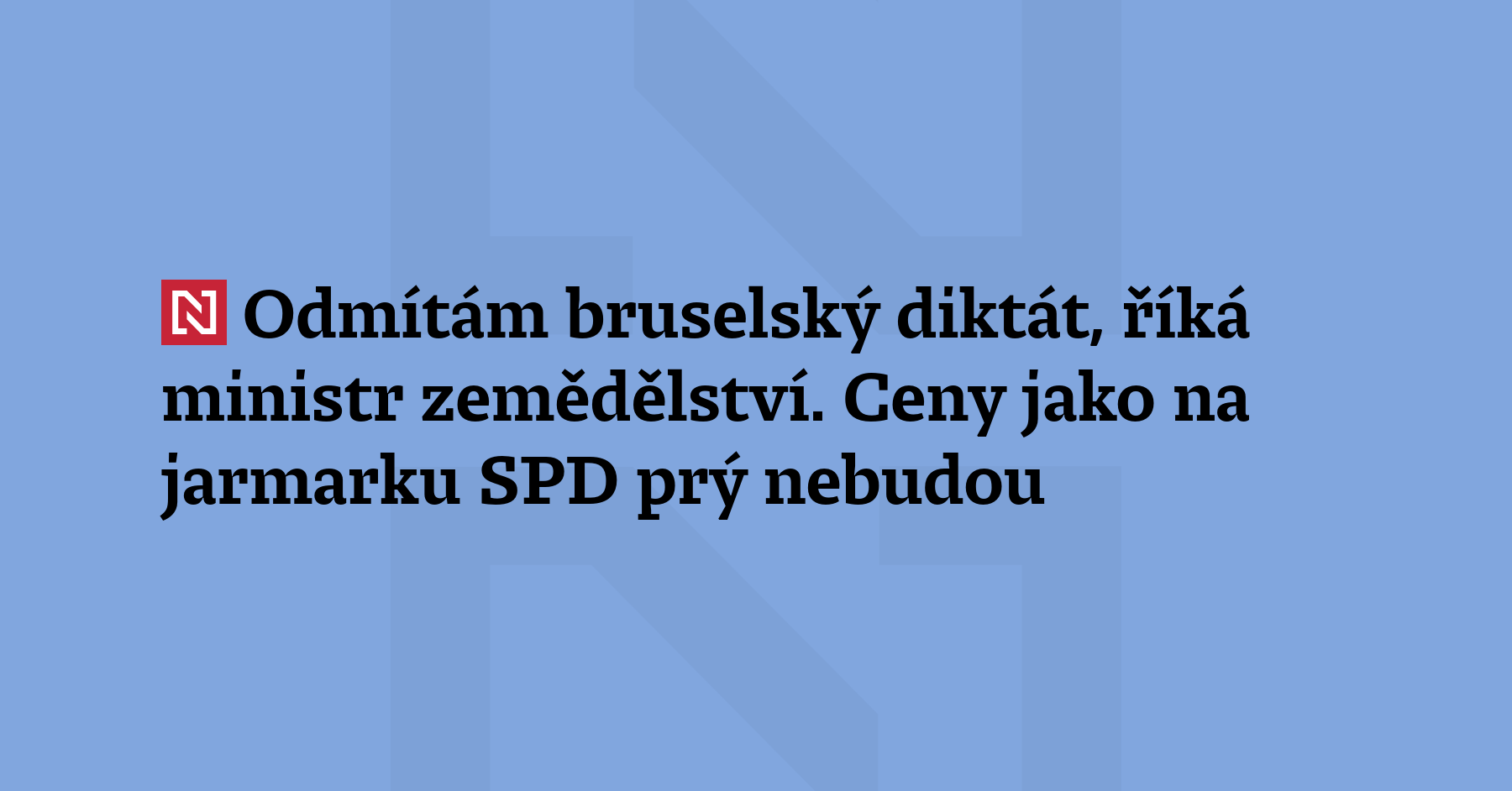 Ministr zemědělství Martin Šebestyán (za SPD) obhajuje, proč vytáhl proti...