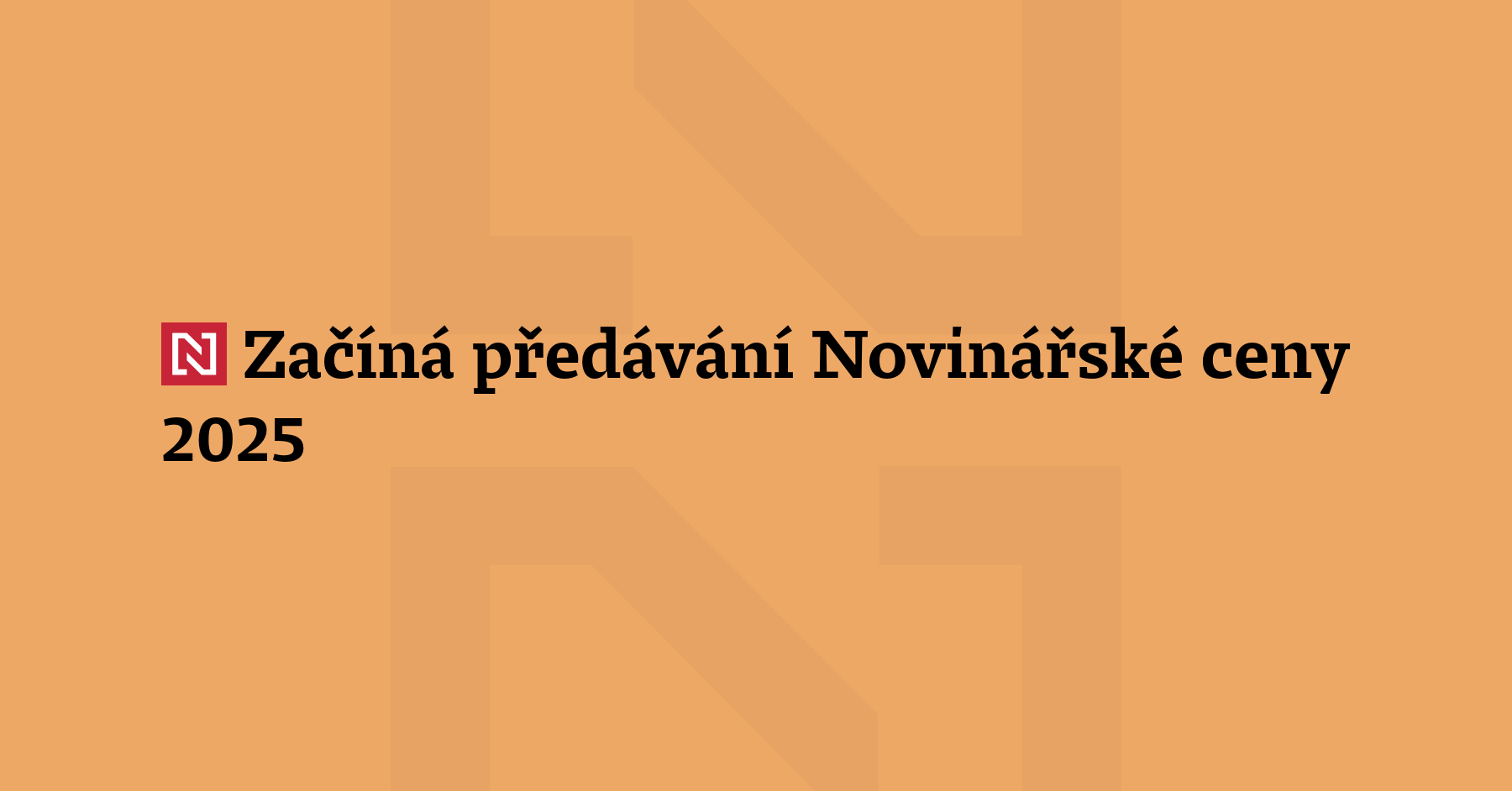 Začíná předávání Novinářské ceny 2025, kterou udílí Nadace OSF novinářkám...