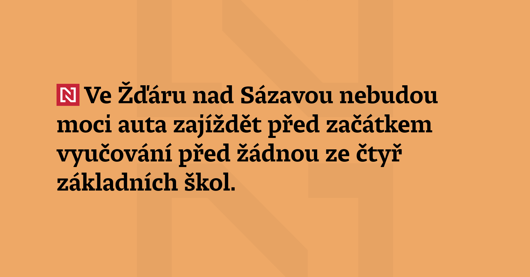 Ve Žďáru nad Sázavou nebudou moci auta zajíždět před začátkem...