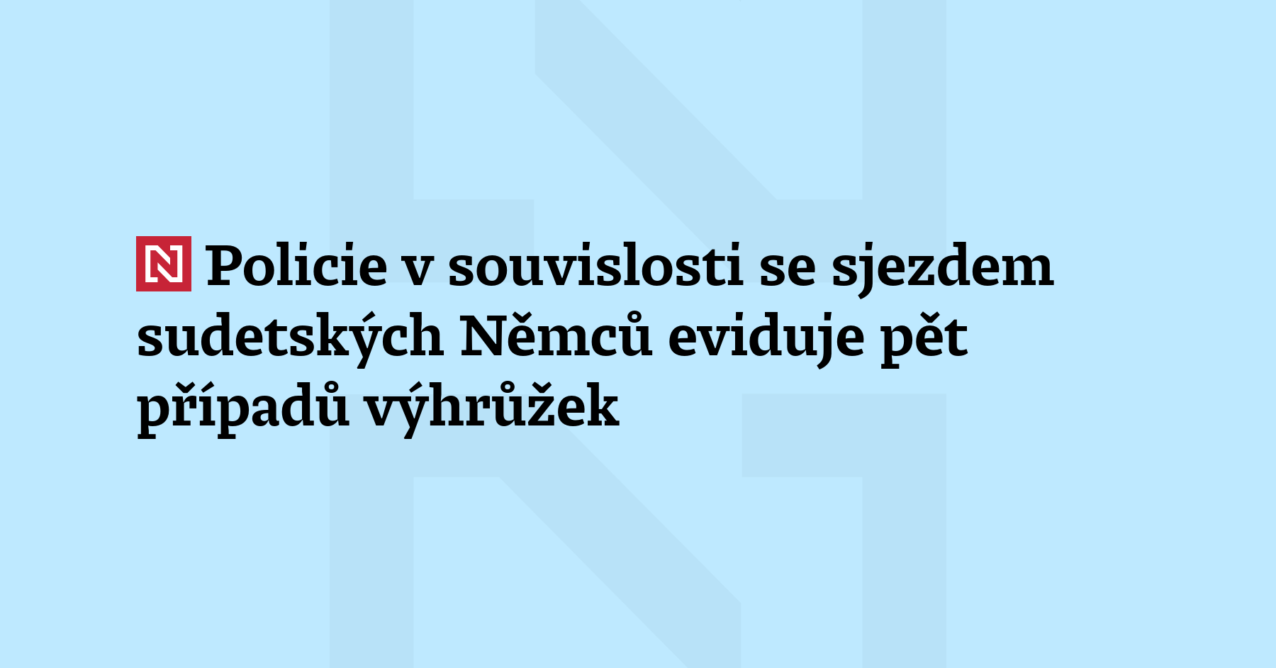 Jihomoravští policisté v souvislosti s nadcházejícím sjezdem sudetských Němců v Brně evidují pět...