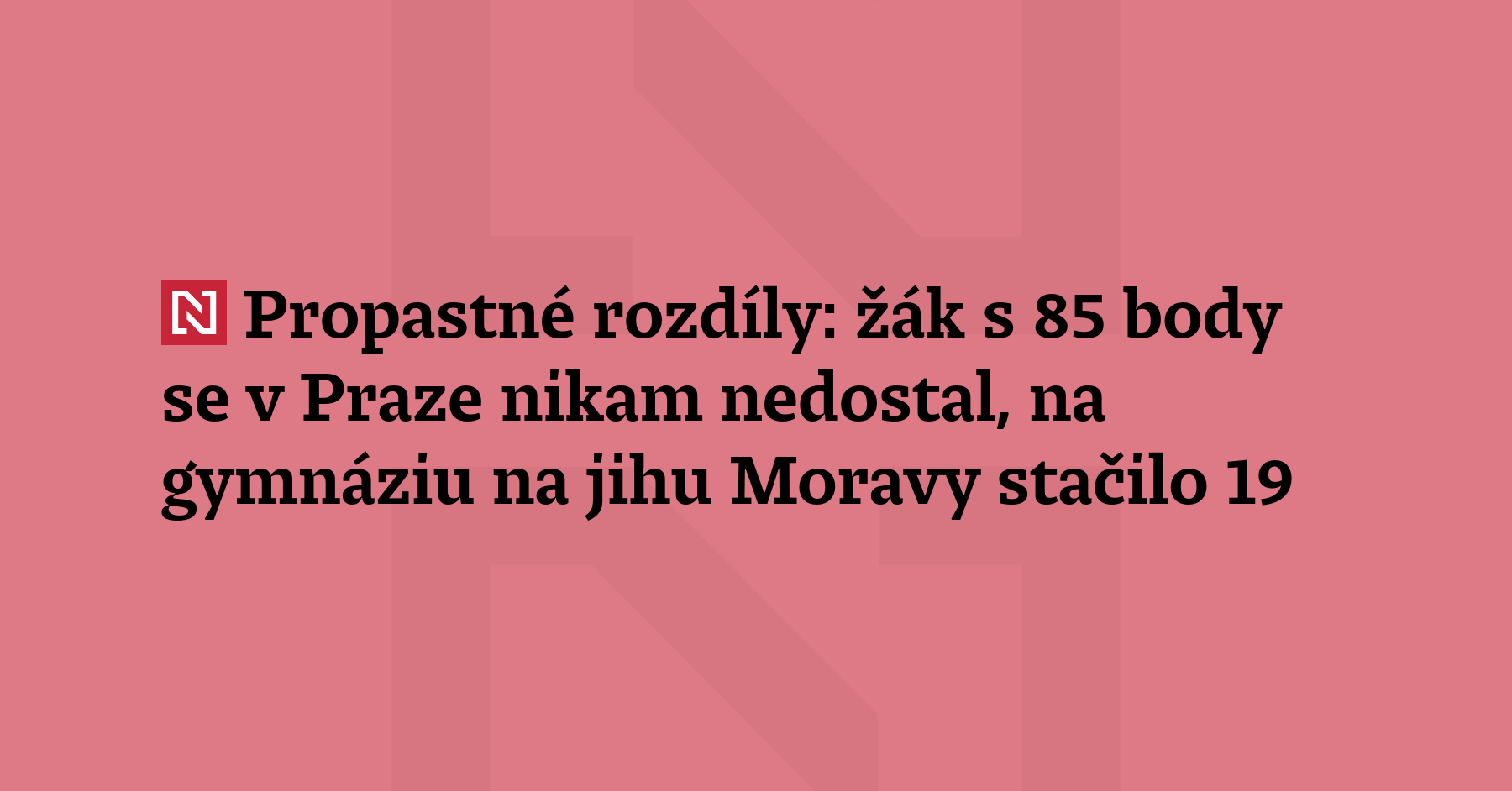 Body potřebné k přijetí na střední školu nebo víceleté gymnázium se...