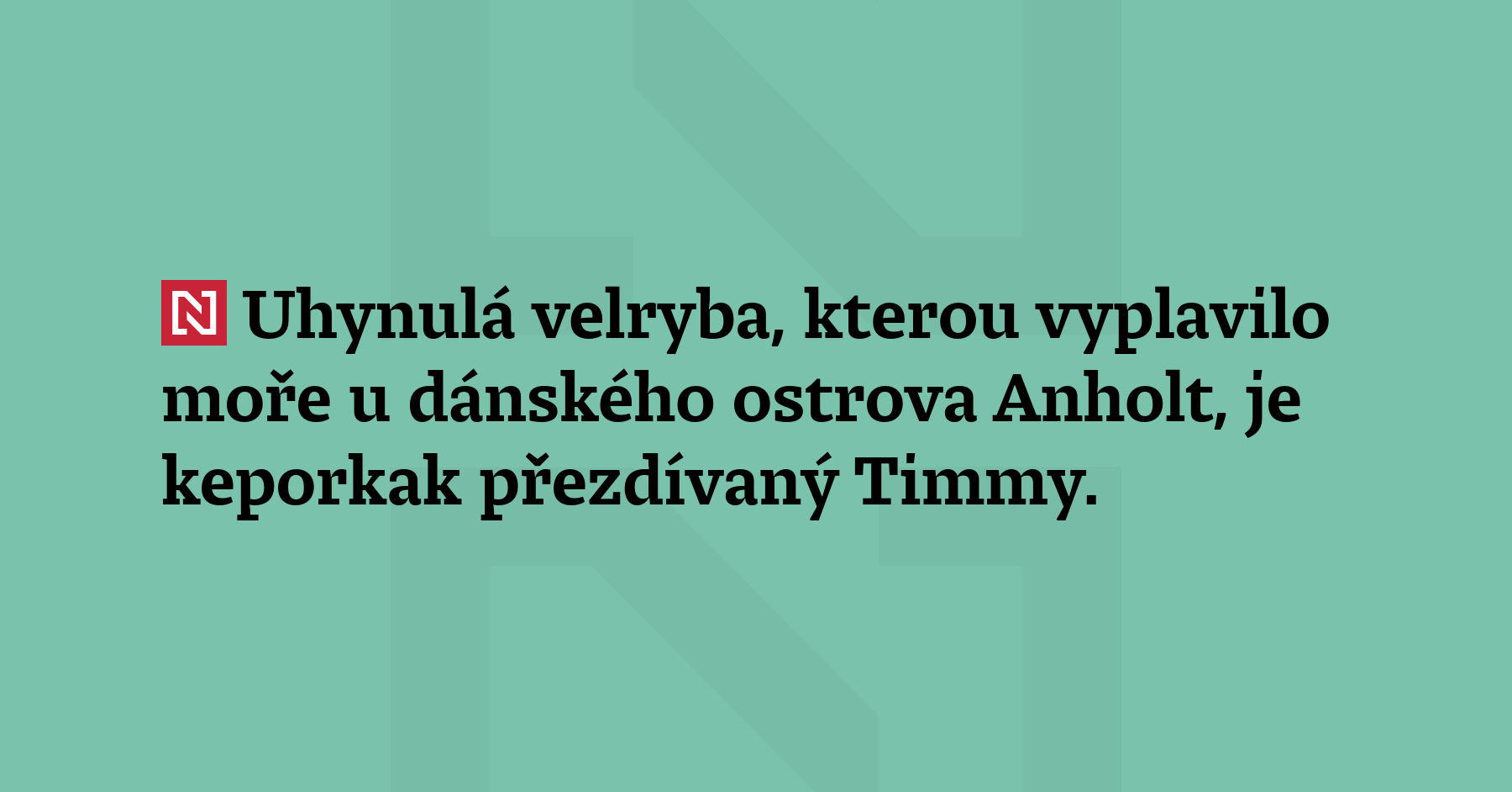 Uhynulá velryba, kterou vyplavilo moře u dánského ostrova Anholt, je keporkak...