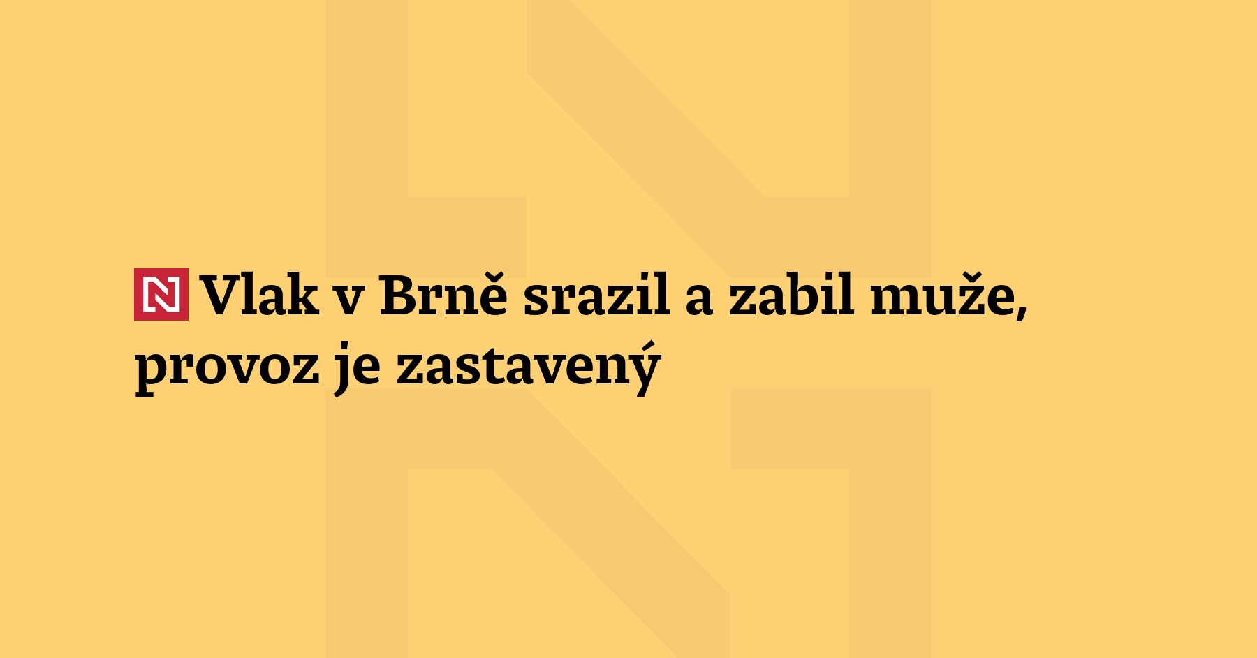 Vlak v Brně mezi stanicemi Židenice a Královo Pole srazil dnes odpoledne...