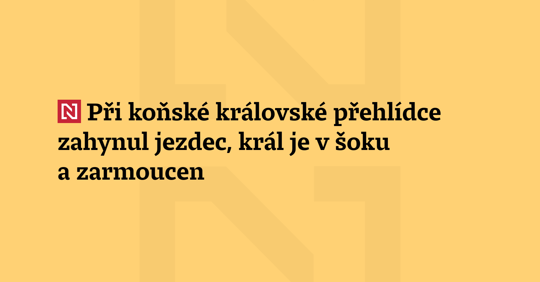 Na tradiční královské koňské přehlídce u hradu Windsor zemřel v pátek po...