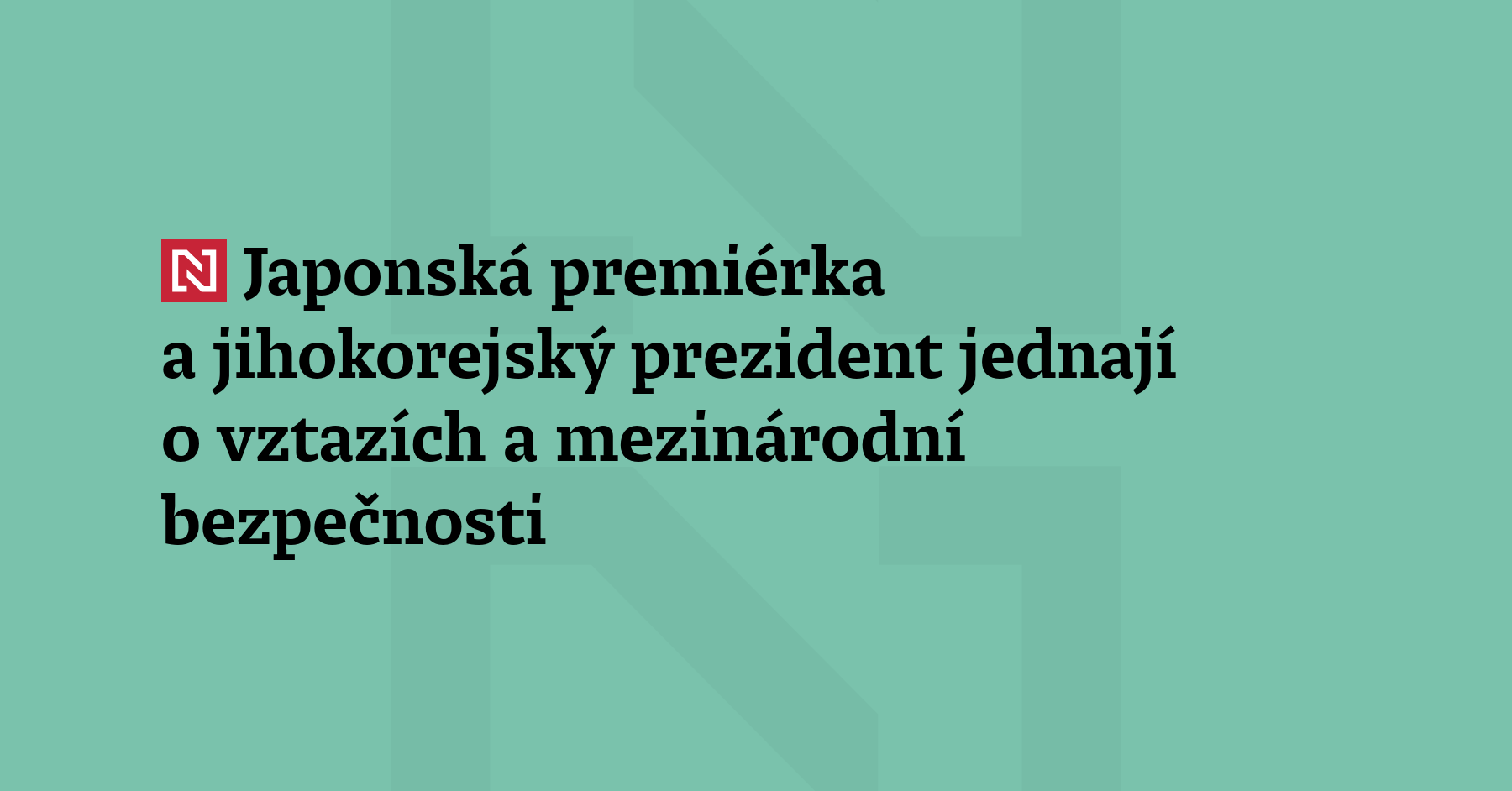 Japonská premiérka Takaiči a jihokorejský prezident I dnes jednají o vzájemných vztazích a mezinárodní...