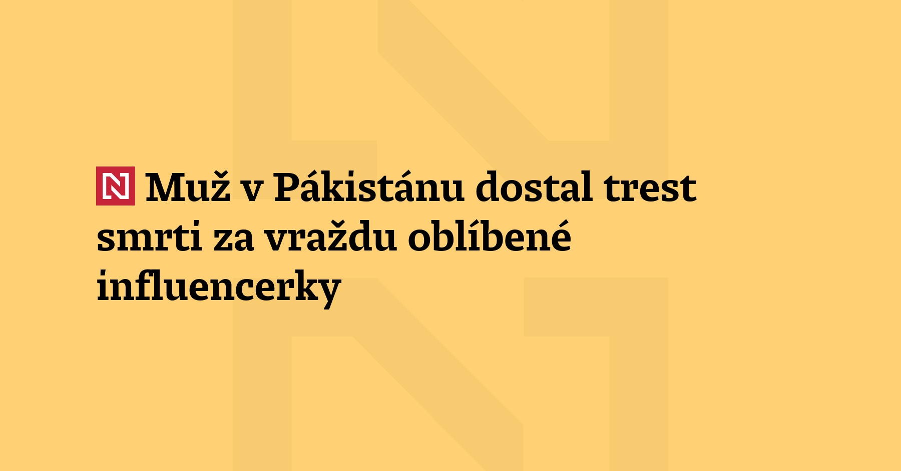 Pákistánský soud uložil pokutu 7200 dolarů a trest smrti mladému...