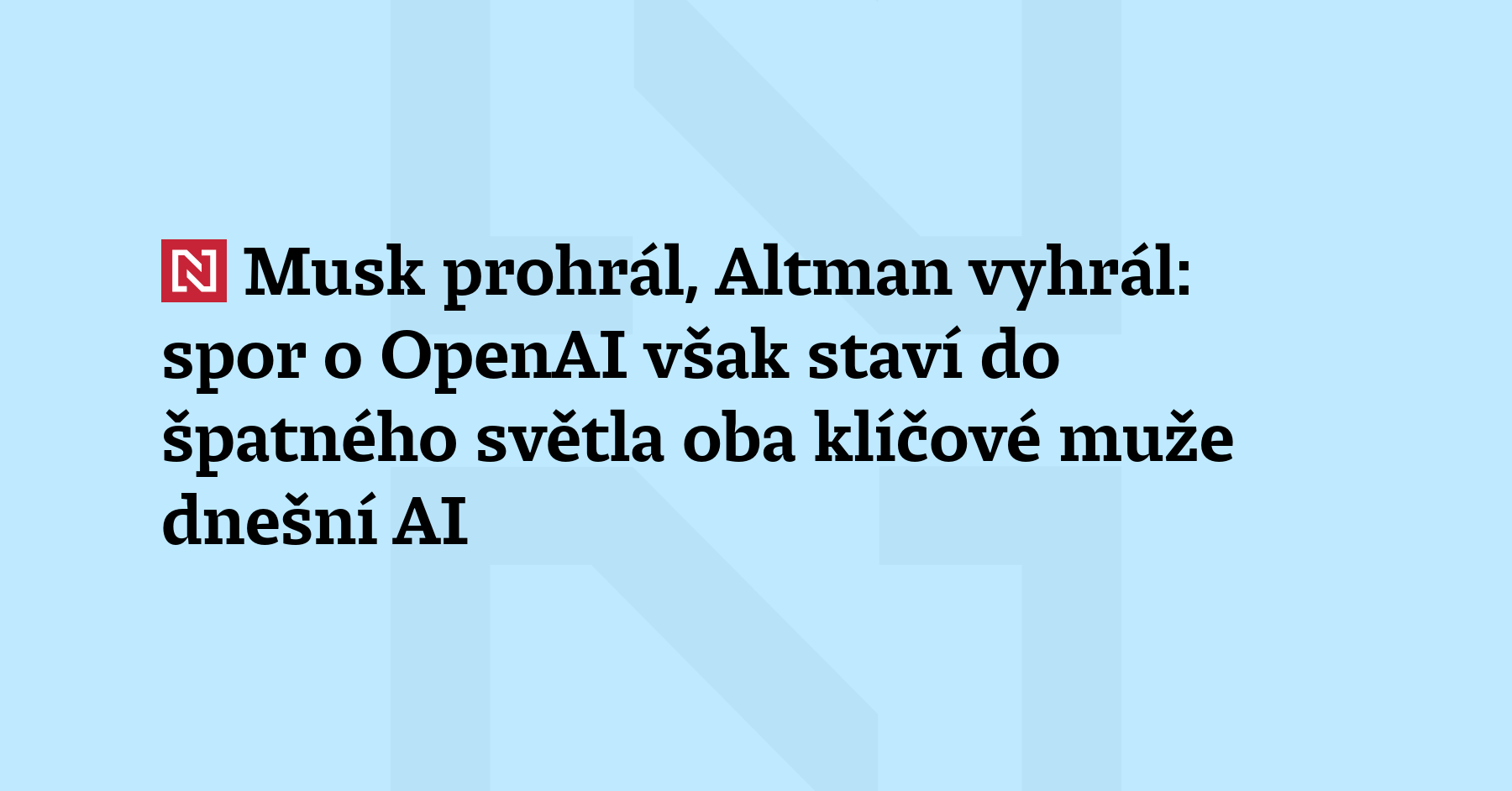 Elon Musk roku 2024 zažaloval vedení společnosti OpenAI. Obvinil ji z toho,...