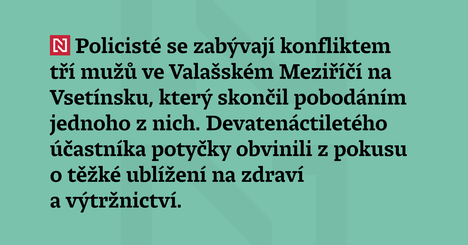 Policisté se zabývají konfliktem tří mužů ve Valašském Meziříčí na...