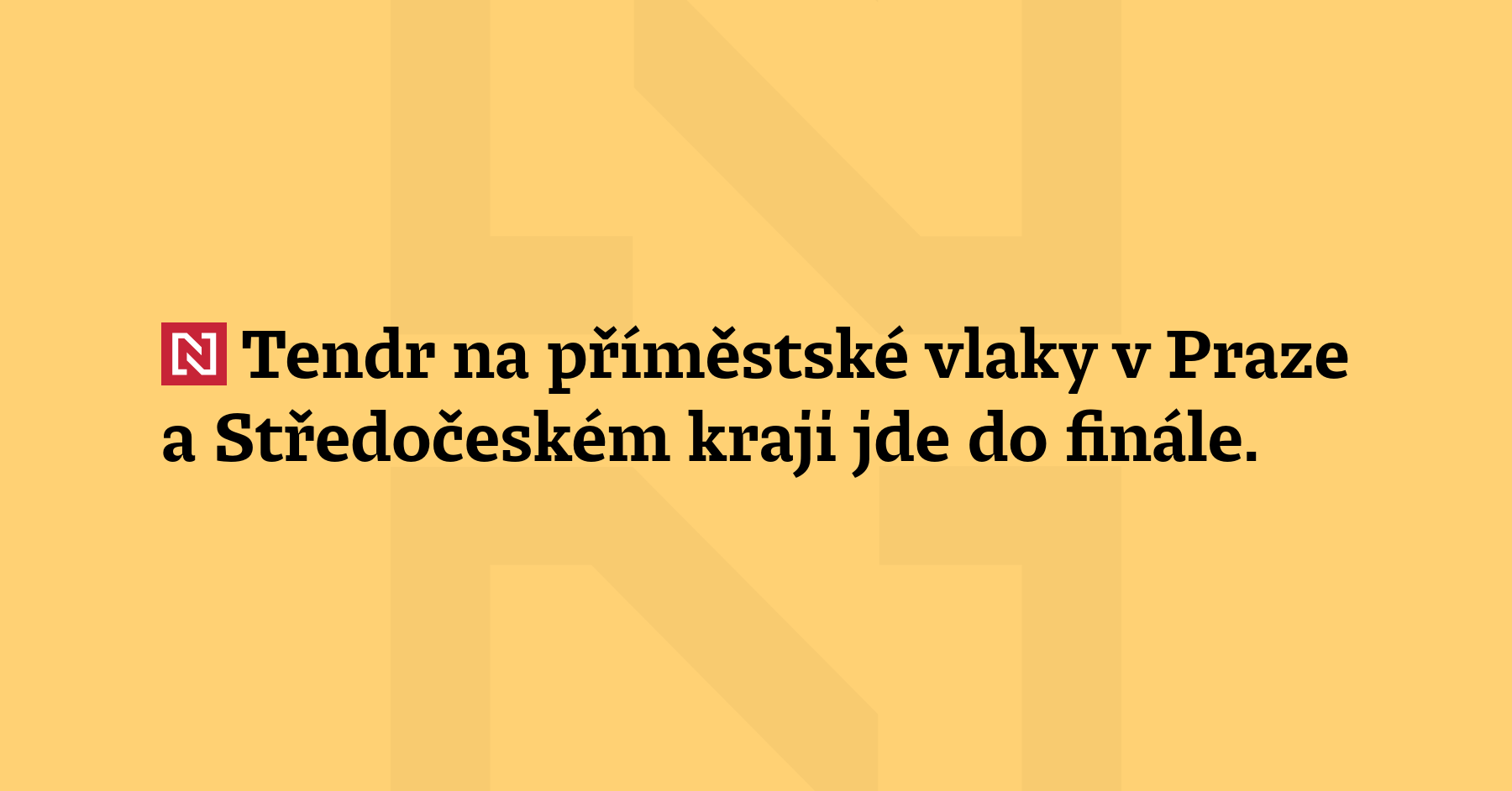 Tendr na příměstské vlaky v Praze a Středočeském kraji jde do finále....