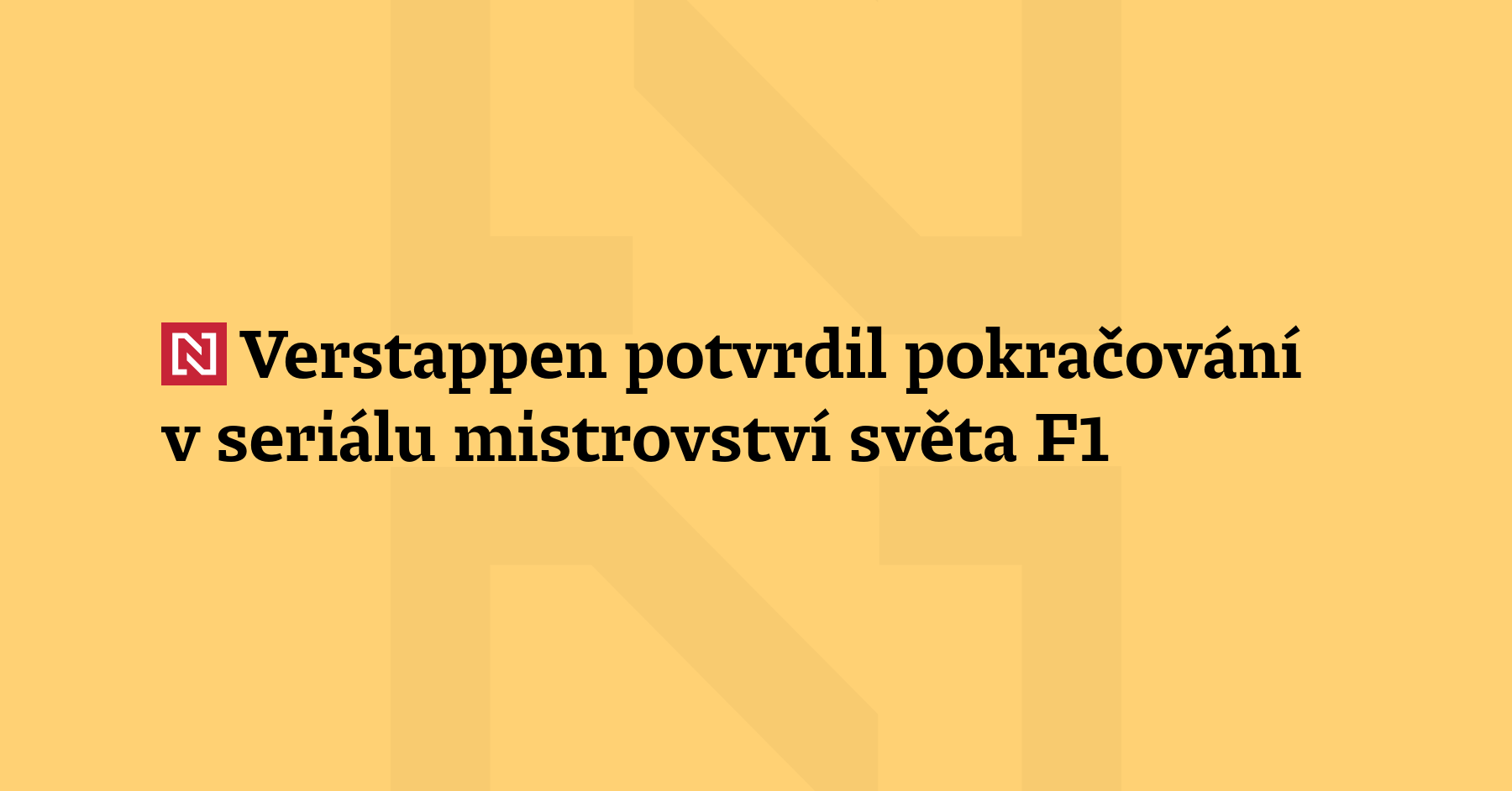 Nizozemský čtyřnásobný šampion Max Verstappen potvrdil pokračování v seriálu mistrovství světa...