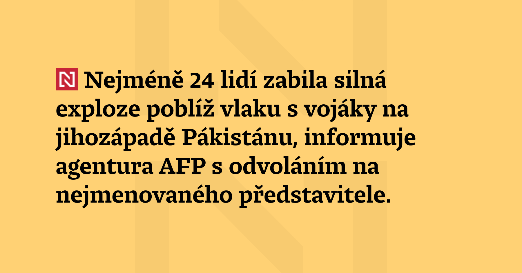 Nejméně 24 lidí zabila silná exploze poblíž vlaku s vojáky na jihozápadě...