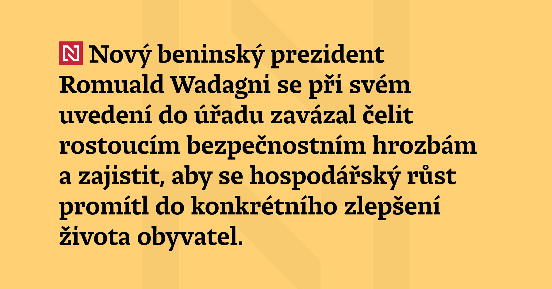Nový beninský prezident Romuald Wadagni se při svém uvedení do...