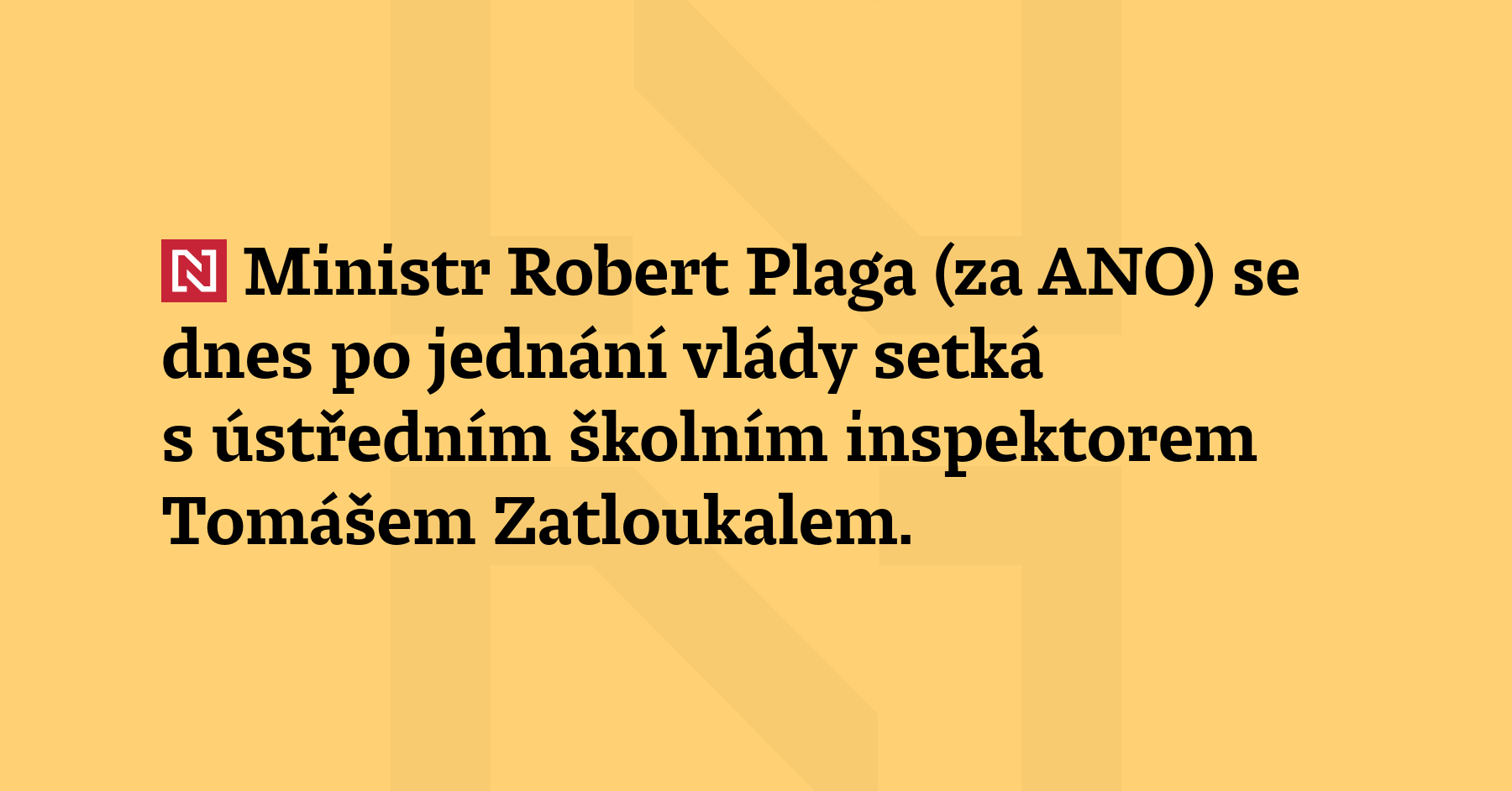 Ministr Robert Plaga (za ANO) se dnes po jednání vlády...
