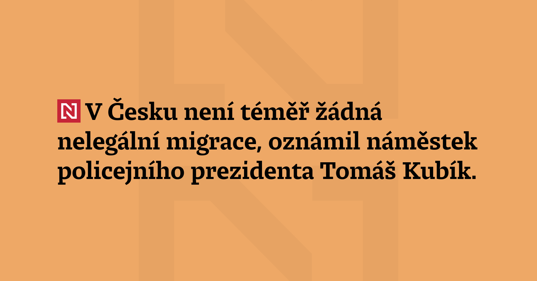 V Česku není téměř žádná nelegální migrace, oznámil náměstek policejního prezidenta...