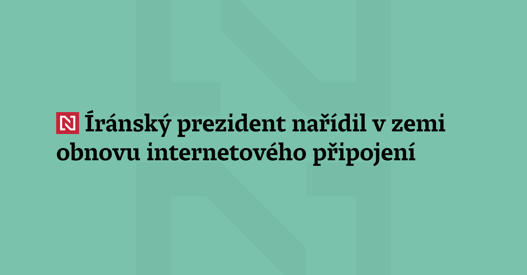 Íránský prezident Pezeškján podle státních médií nařídil v zemi obnovu internetového...