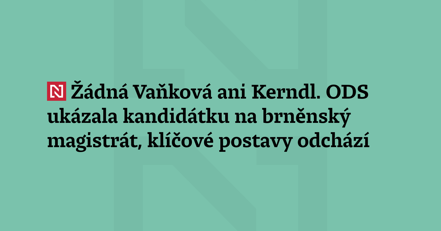 ODS a TOP 09 zahájily v Brně kampaň do komunálních voleb. Za lídryní Kamilou...